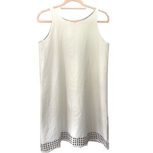 ARCHIVIOB KNITTING CULTURE Coated Ivory Sleeveless Shift Dress Size M
